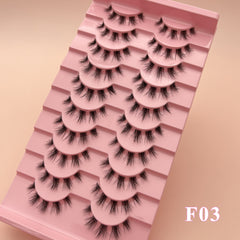 10 Pairs Wispy Fox Eye Short Lashes Clear Band DIY Cluster Strip Extensions