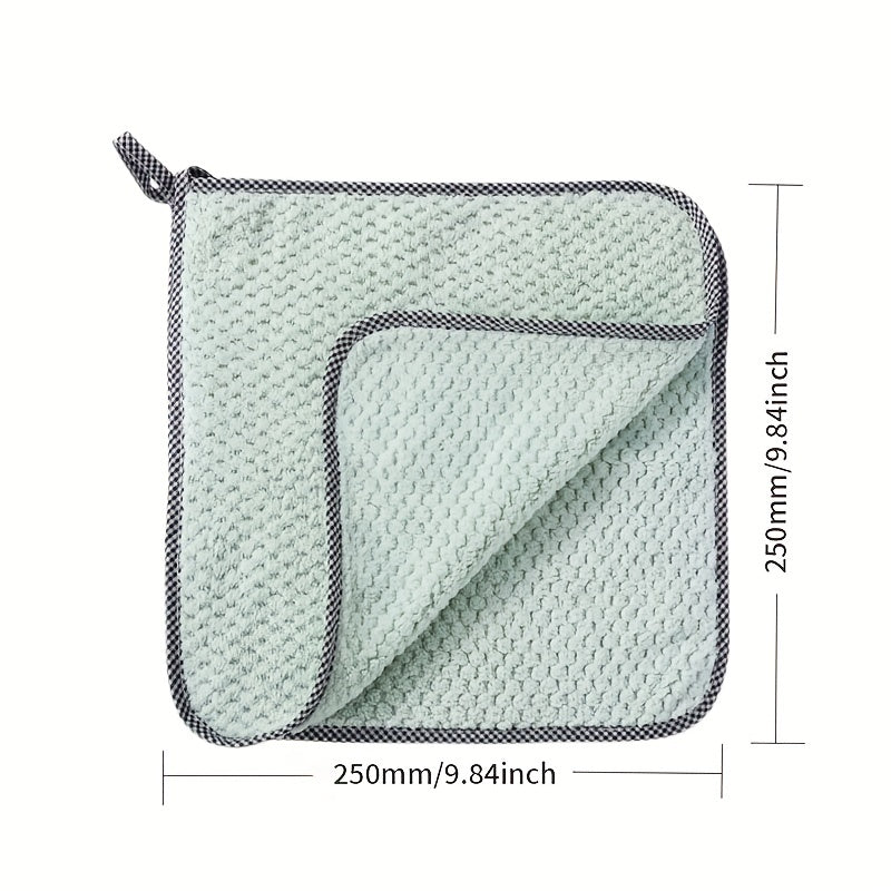 8pcs Bamboo Fiber Kitchen Absorbent Dishcloth, Lint-Free Essential Cleaning Tool
