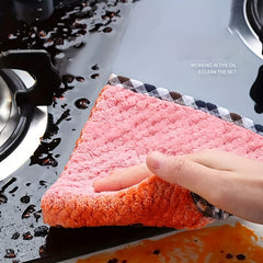 8pcs Bamboo Fiber Kitchen Absorbent Dishcloth, Lint-Free Essential Cleaning Tool