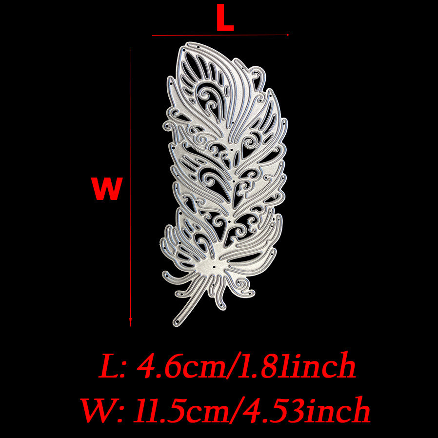 1pc Feather Cutting Dies Metal Stencil DIY Scrapbooking Craft Card Background