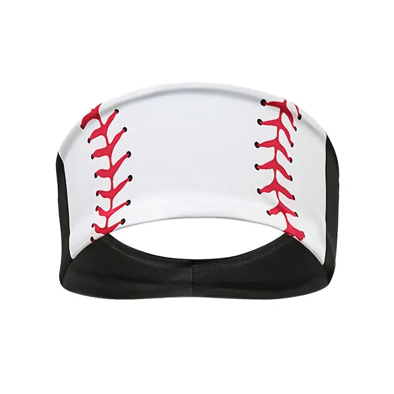 Sports Headband Softball Pattern Anti Slip Sweat Absorbing Yoga Hairband