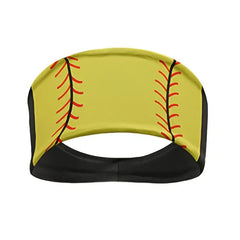 Sports Headband Softball Pattern Anti Slip Sweat Absorbing Yoga Hairband