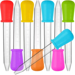 5pcs Liquid Dropper Set Silica Gel & Plastic Pipettes with Light Bulb Prompt