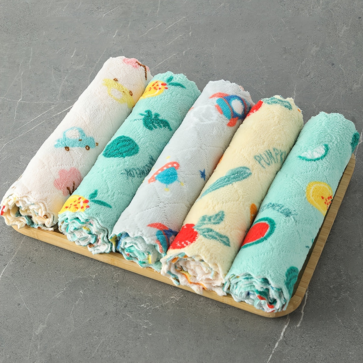 10pcs Kitchen Rags Reusable Sponge Cloth Absorbent Coral Wool Cleaning Cloth