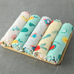 10pcs Kitchen Rags Reusable Sponge Cloth Absorbent Coral Wool Cleaning Cloth
