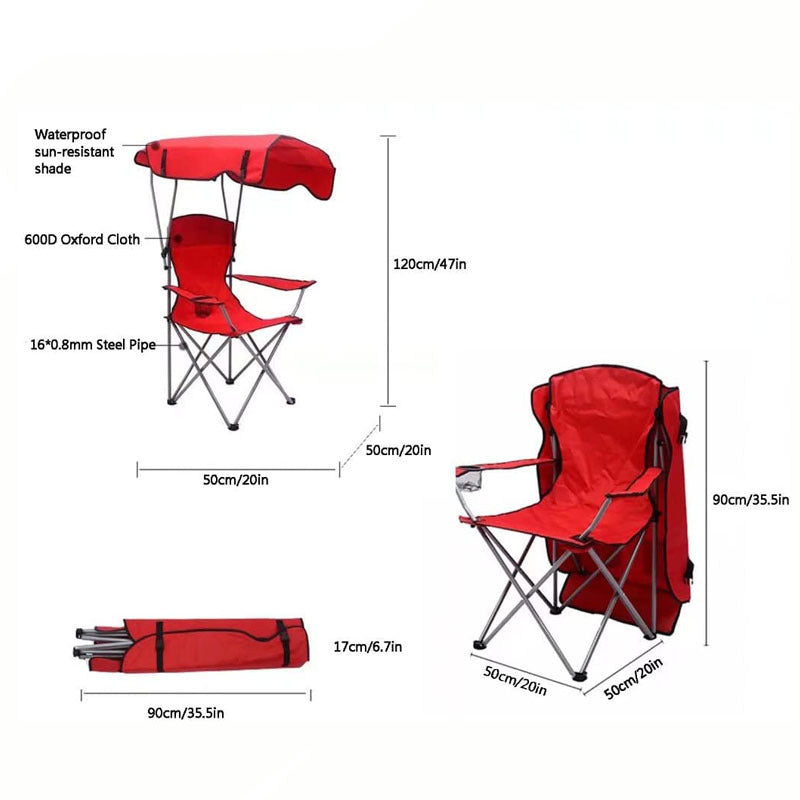 Portable Camping Chair with Sunshade for Adults Perfect for Outdoor Activities