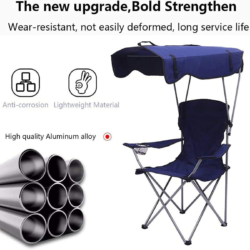 Portable Camping Chair with Sunshade for Adults Perfect for Outdoor Activities