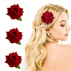 3pcs Rose Hair Clips Hairpin Wedding Hair Accessories