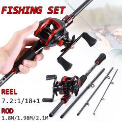 Carbon Fiber Casting Rod & Baitcasting Reel Combo 1.8-2.1m