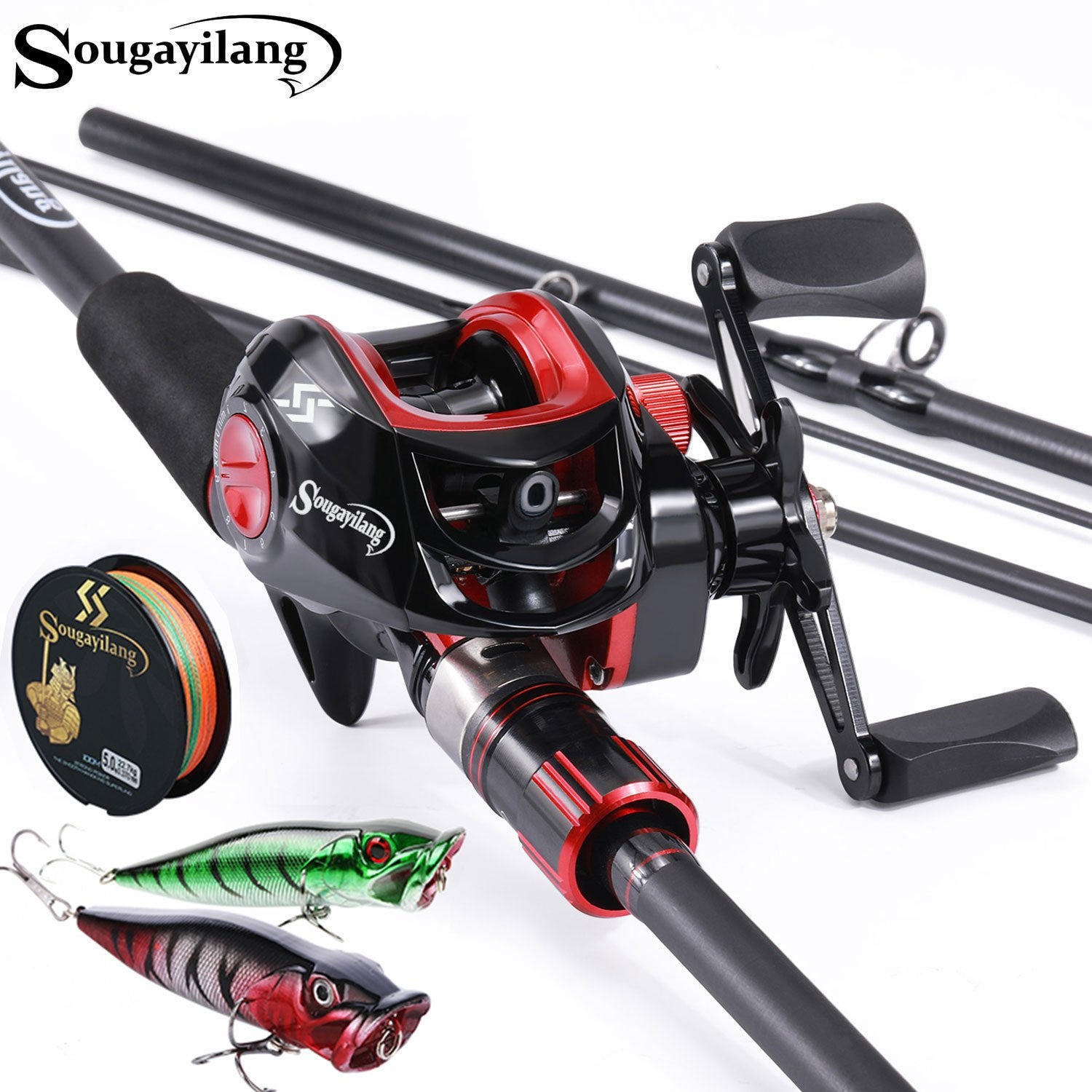 Carbon Fiber Casting Rod & Baitcasting Reel Combo 1.8-2.1m