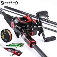 Carbon Fiber Casting Rod & Baitcasting Reel Combo 1.8-2.1m