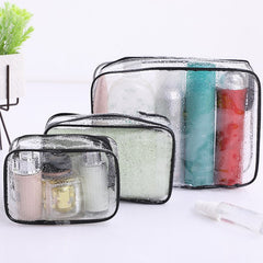 3Pcs Clear Toiletry Bags Portable Waterproof Travel Storage Bag