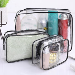 3Pcs Clear Toiletry Bags Portable Waterproof Travel Storage Bag
