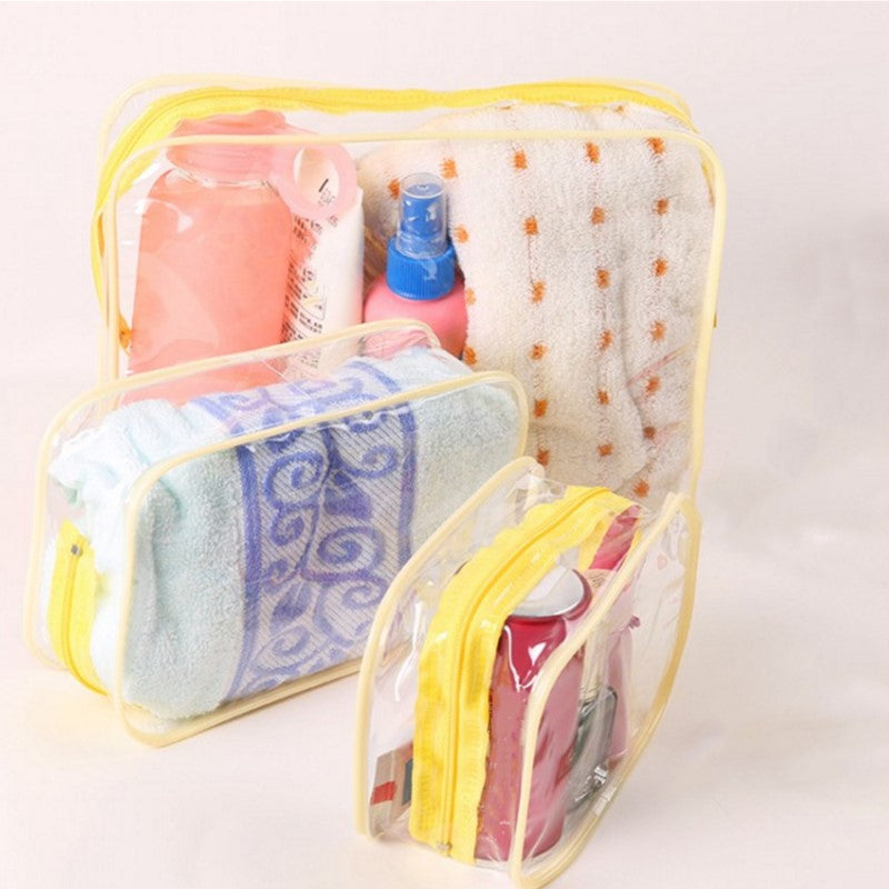 3Pcs Clear Toiletry Bags Portable Waterproof Travel Storage Bag