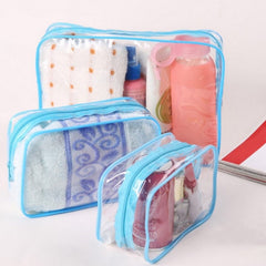 3Pcs Clear Toiletry Bags Portable Waterproof Travel Storage Bag