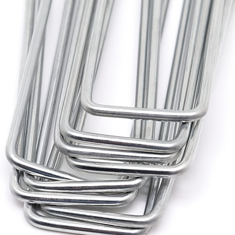 50pcs Galvanized Garden Stakes for Weed Fabric Landscape & Camping Tents