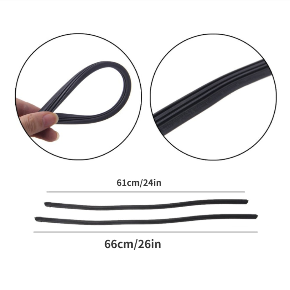 4pcs Wiper Blade Refills 6mm 26 24 Soft Rubber Strips Car Embedded Frameless