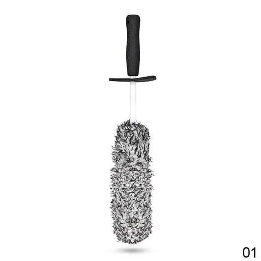 Car Wheel Brush with Non Slip Handle - Easy Cleaning for Rims & Spokes