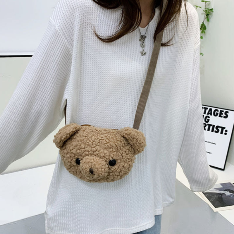 Bear Head Crossbody Bag Coin Purse for Girls
