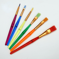 6Pcs Kids Painting Brush Set Acrylic Gouache Art Plastic Rod Brush