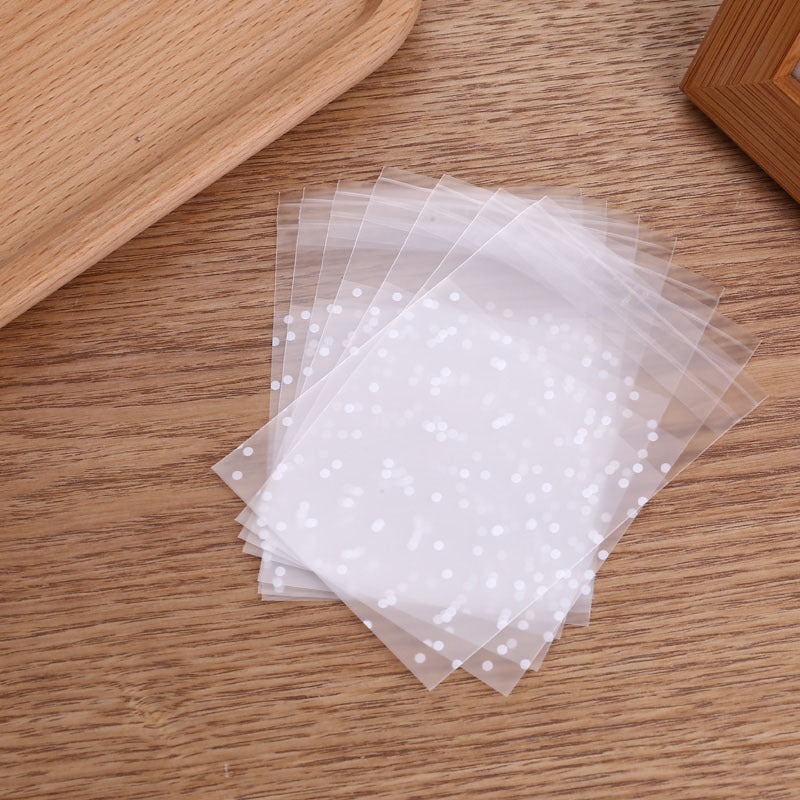 100pcs Self Closing Dot Frosted Packaging Bags Biscuit Bags Candy Bags