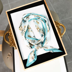 Flower Print Skinny Scarf Long Neckerchief Hairband Women Twilly Scarf