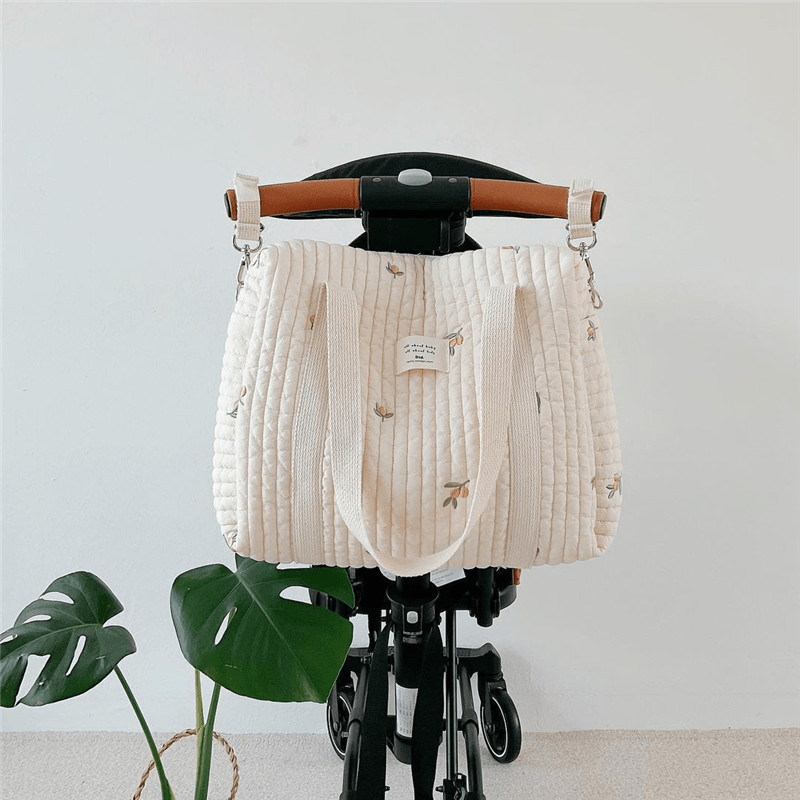 Quilted Mommy Diaper Bag Large Handbag Embroidery Stroller Organizer