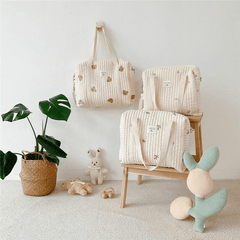Quilted Mommy Diaper Bag Large Handbag Embroidery Stroller Organizer