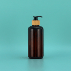 500ML Bamboo Pump Dispenser for Bathroom Soap Lotion Liquid Amber