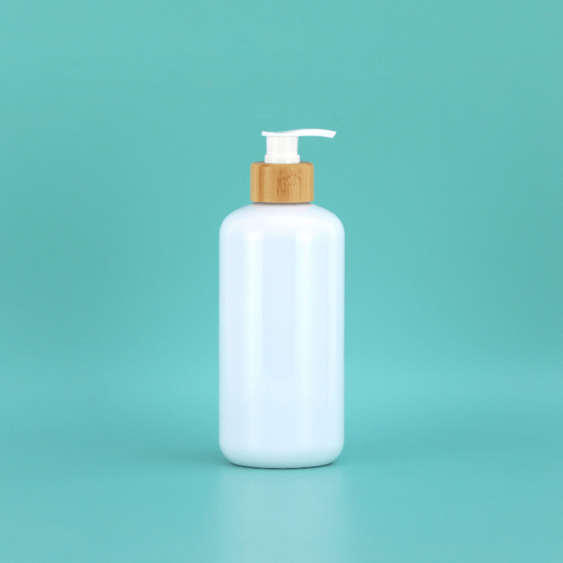 500ML Bamboo Pump Dispenser for Bathroom Soap Lotion Liquid Amber