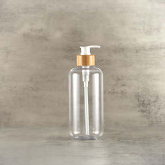 500ML Bamboo Pump Dispenser for Bathroom Soap Lotion Liquid Amber