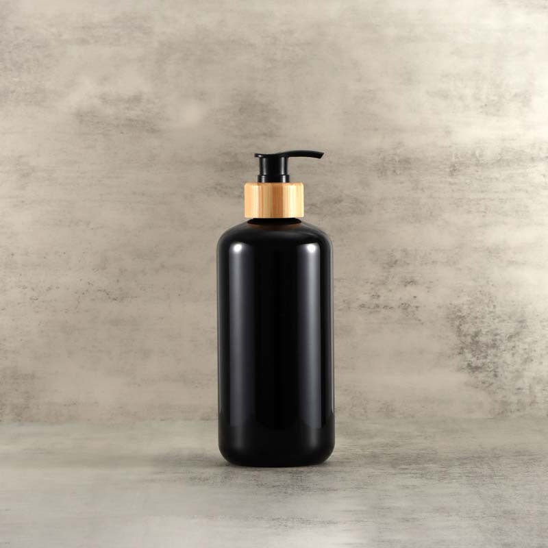 500ML Bamboo Pump Dispenser for Bathroom Soap Lotion Liquid Amber