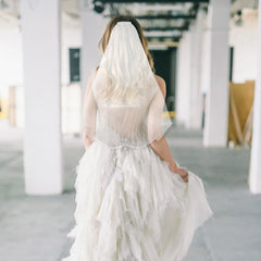 Wedding Bridal 2 Layer Veil with Comb Ribbon Edge
