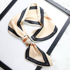Silk Satin Scarf Short Neck Scarf Versatile Tie Wrap Women