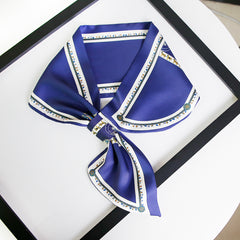 Silk Satin Scarf Short Neck Scarf Versatile Tie Wrap Women