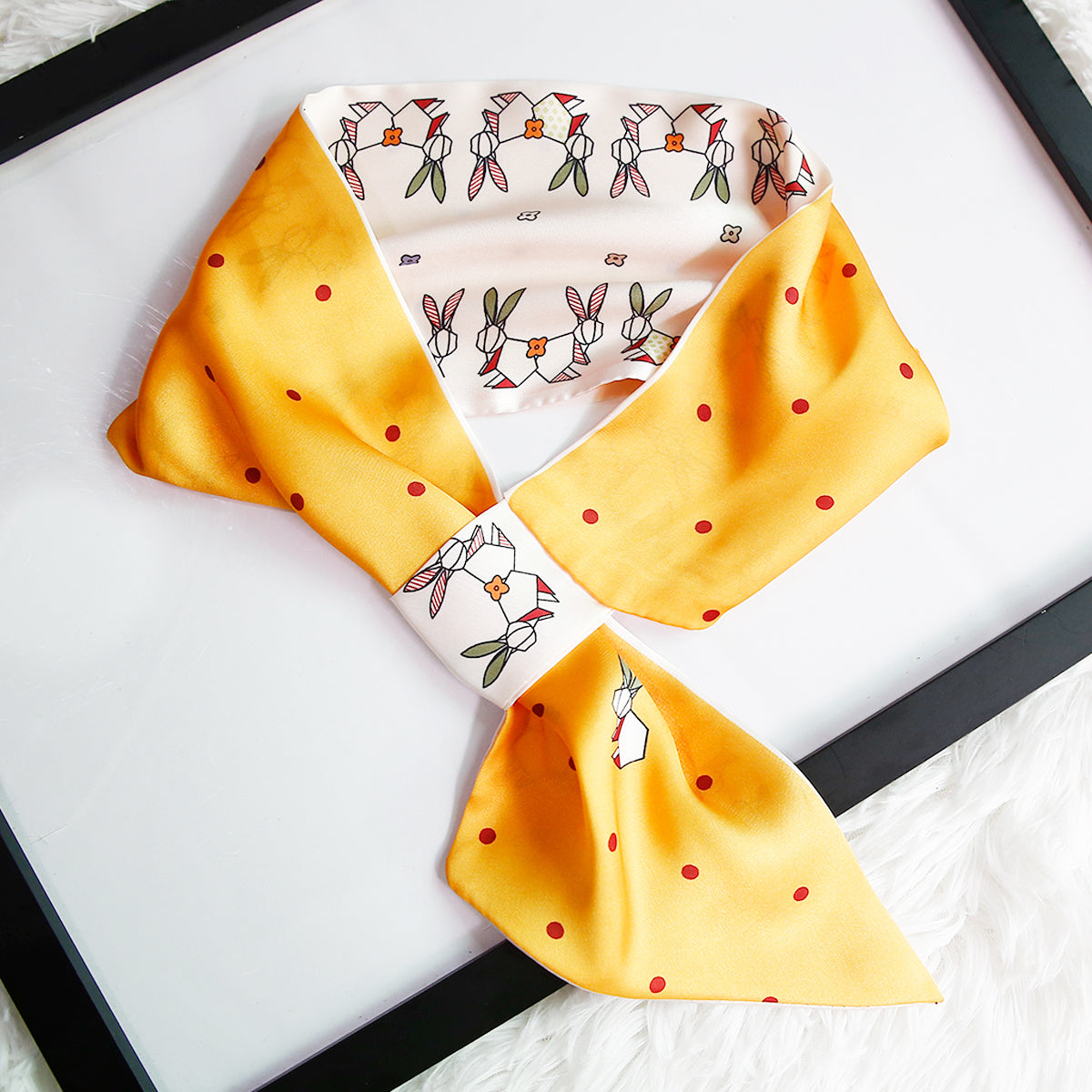 Silk Satin Scarf Short Neck Scarf Versatile Tie Wrap Women