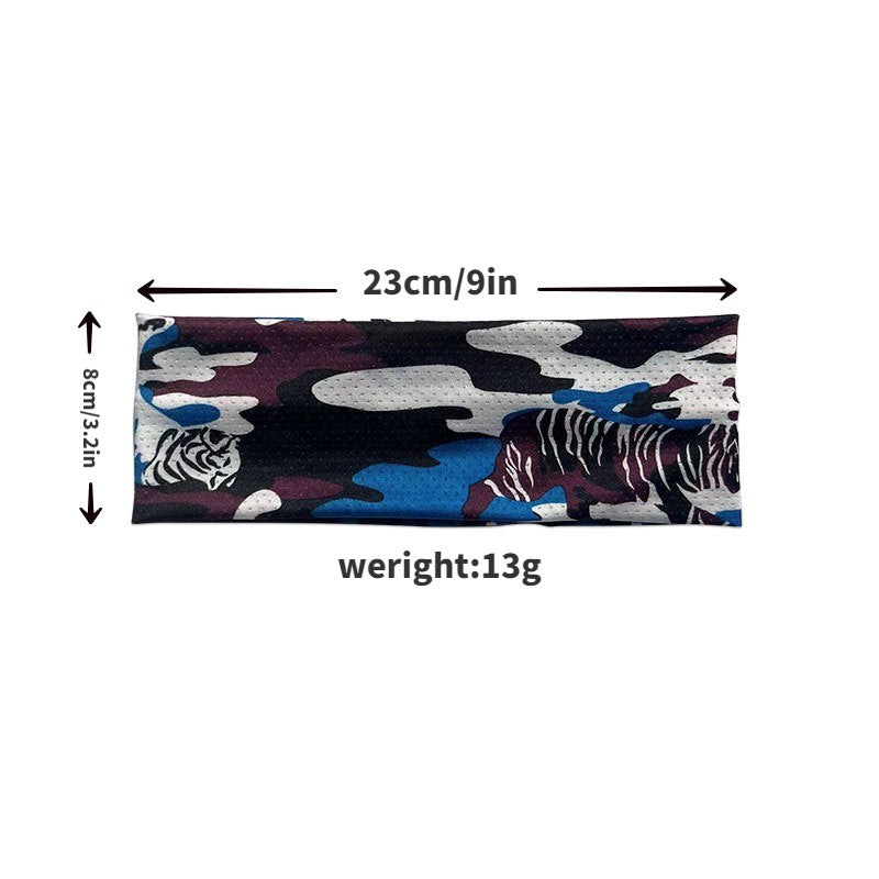 Men's Ice Silk Camouflage Sports Headband - Stretch Breathable Turban