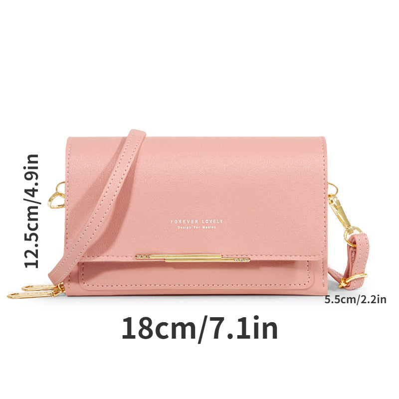 Women's Small Crossbody Wallet Zipper Shoulder Bag Metal Decor