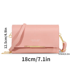 Women's Small Crossbody Wallet Zipper Shoulder Bag Metal Decor