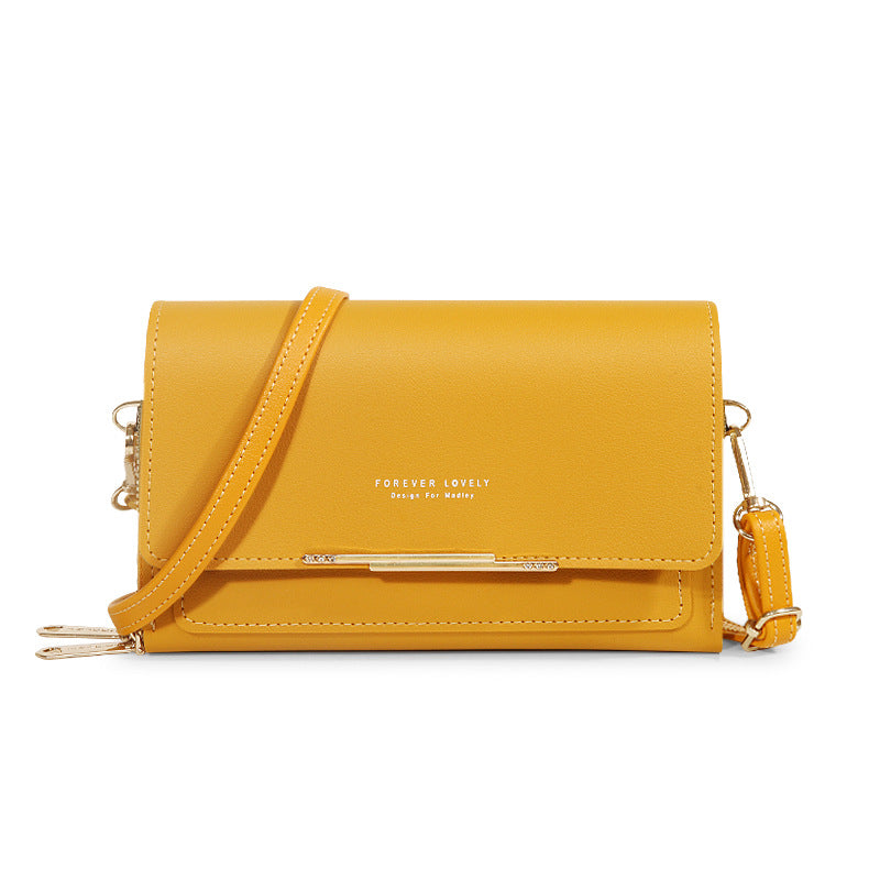 Women's Small Crossbody Wallet Zipper Shoulder Bag Metal Decor