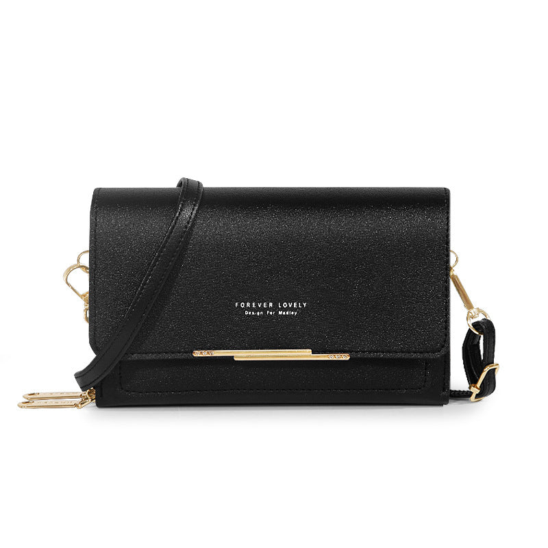 Women's Small Crossbody Wallet Zipper Shoulder Bag Metal Decor