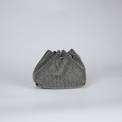 Rhinestone Decor Bucket Bag Crossbody Drawstring Niche Bag