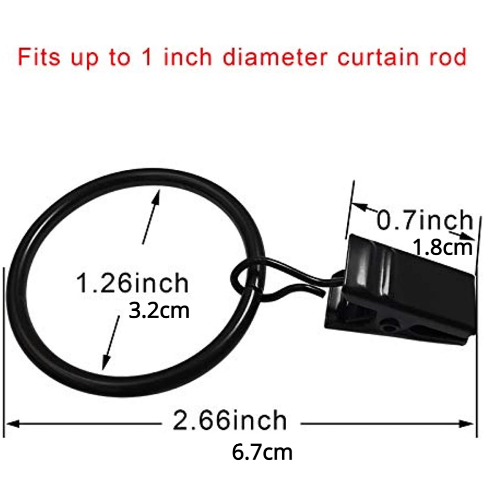 20pcs 40pcs Curtain Rings with Clips Drapery Hangers 3.2cm Interior Diameter