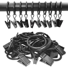 20pcs 40pcs Curtain Rings with Clips Drapery Hangers 3.2cm Interior Diameter