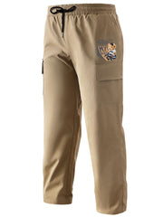 Letters Print Cargo Pants Men s Straight Leg Drawstring Cargo Pants