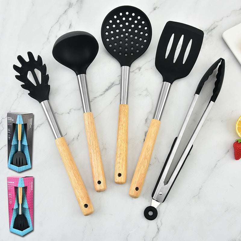 5pcs Silicone Utensil Set Kitchen Utensil Set Non Stick Safe Cooking Tools