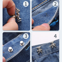1pair Bear No Sew Waist Button for Pant Jeans