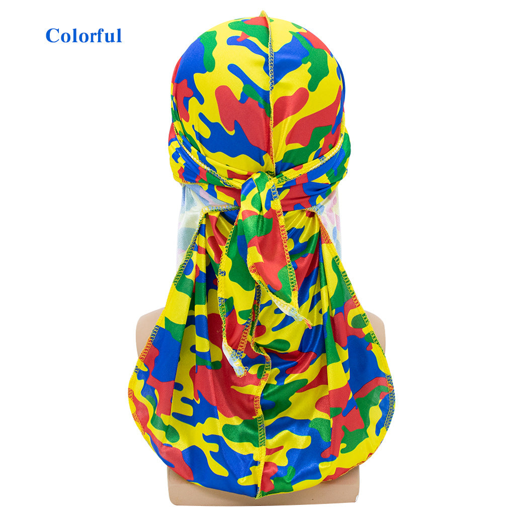 Camouflage Print Head Scarf Unisex Stretchy Head Wrap Bandana Beanie