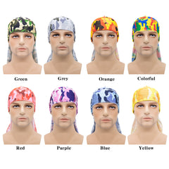 Camouflage Print Head Scarf Unisex Stretchy Head Wrap Bandana Beanie