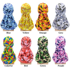 Camouflage Print Head Scarf Unisex Stretchy Head Wrap Bandana Beanie